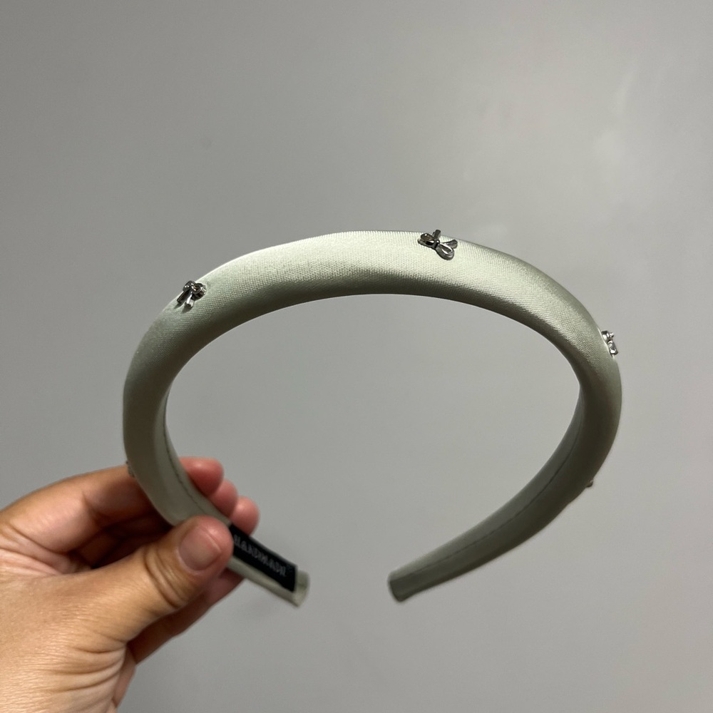 Elegant Satin Headband with Crystal Accents